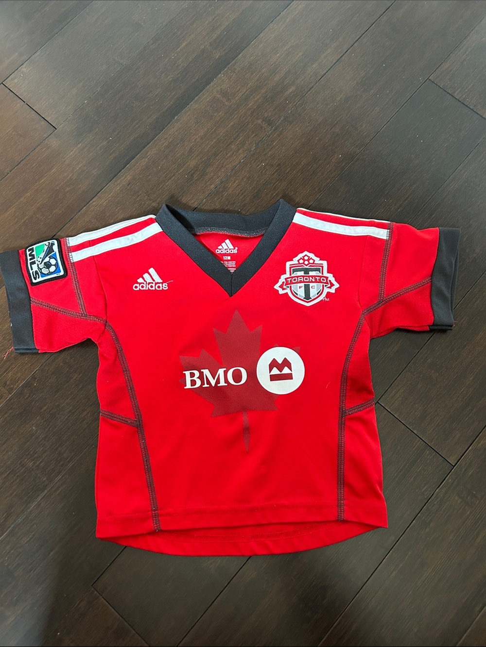 adidas Red Toronto FC Kids Soccer Jersey with Black Trim